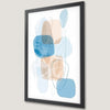 Geometric Watercolor Art Poster - Blue and Beige Minimalist Decor