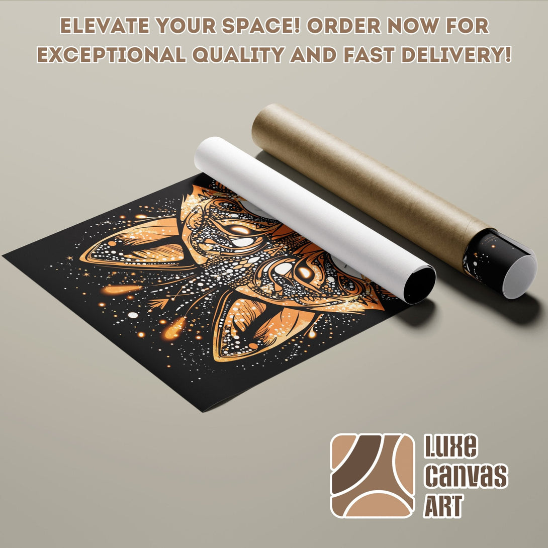 Poster Roll featuring a detailed orange and black abstract design. Elevate your space with this unique art poster!