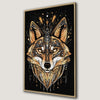 Geometric Wolf Canvas Print with Chic Bohemian Framing