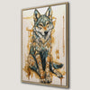 Geometric Wolf Framed Canvas Print Wall Art