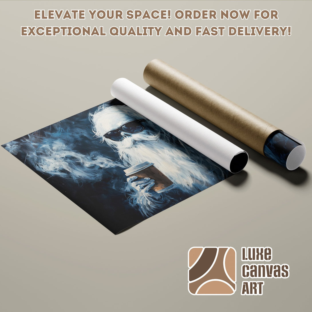 Poster Roll featuring a cool, abstract art print in a blue and white color palette. Order your art today!