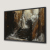Ghost on Foggy Staircase Canvas Print Gothic Wall Art