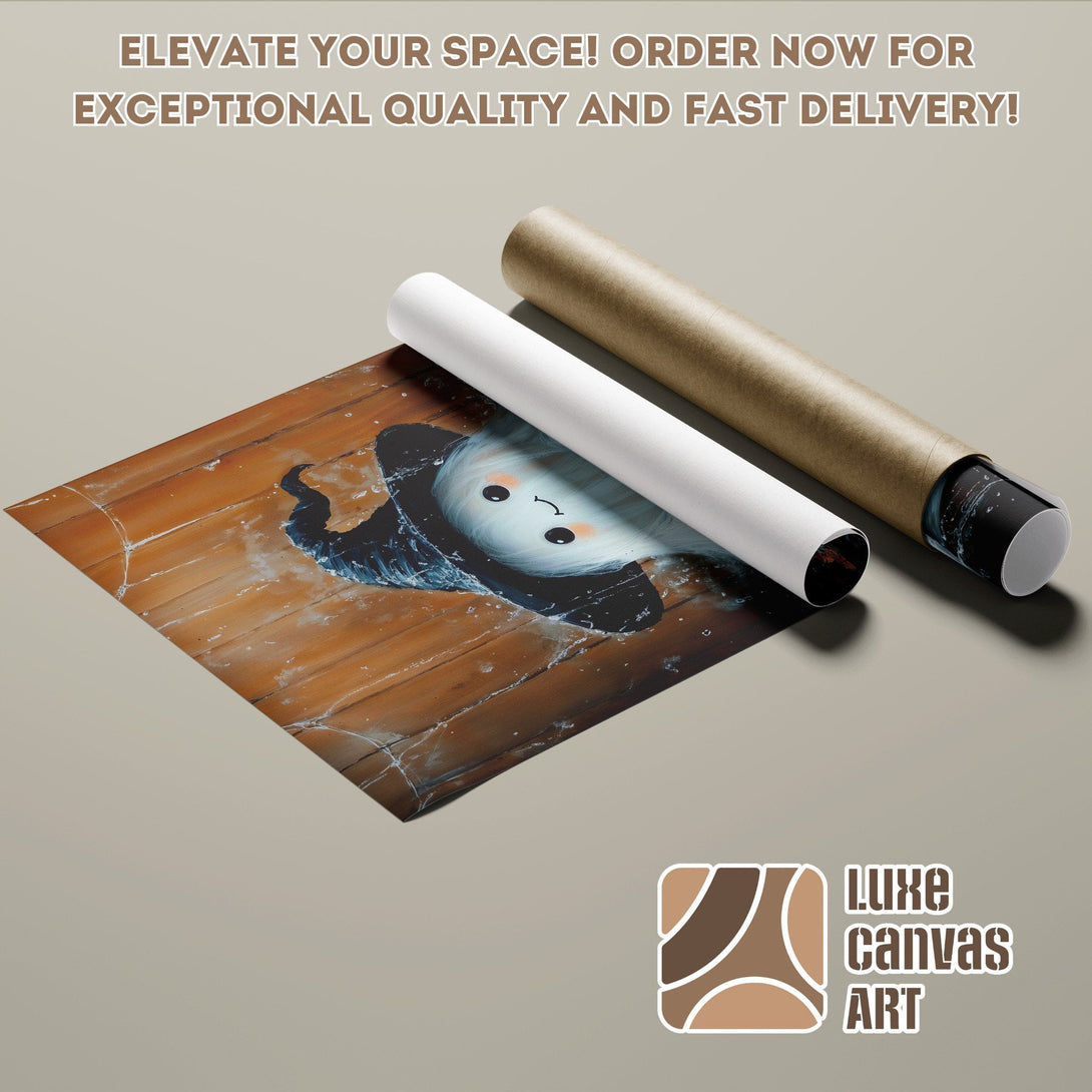 Poster Roll featuring a whimsical witch painting in a warm, earthy palette. Elevate your space!