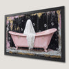 Ghostly Bathtub Art Poster - Spooky Halloween Decor