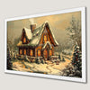 Gingerbread House Night Art Poster - Festive Winter Decor