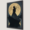 Girl Silhouette on Boat Art Poster - Gothic Full Moon Decor