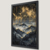 Gold and Black Mountain Landscape Art Poster for Home Decor