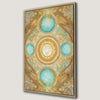 Gold and Blue Abstract Geometric Canvas Print for Entryway