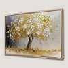 Gold and White Leaf Tree Canvas Print for Modern Decor