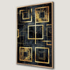 Gold Squares on Black Background Canvas Print for Home Decor