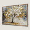 Golden and White Blooms Tree Elegance Canvas Print