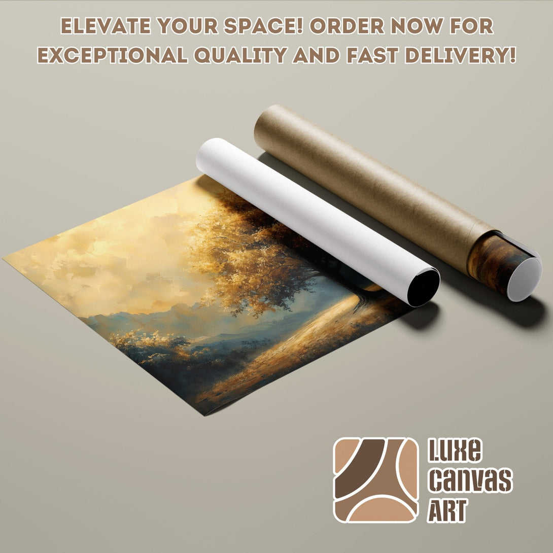 Landscape Poster Roll with warm, earthy tones. Elevate your space with stunning art!