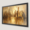 Golden City Skyline Art Poster - Modern Urban Decor