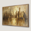 Golden City Skyline Canvas Print Modern Urban Art