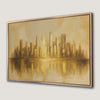 Golden Cityscape Framed Canvas Print Luxury Decor