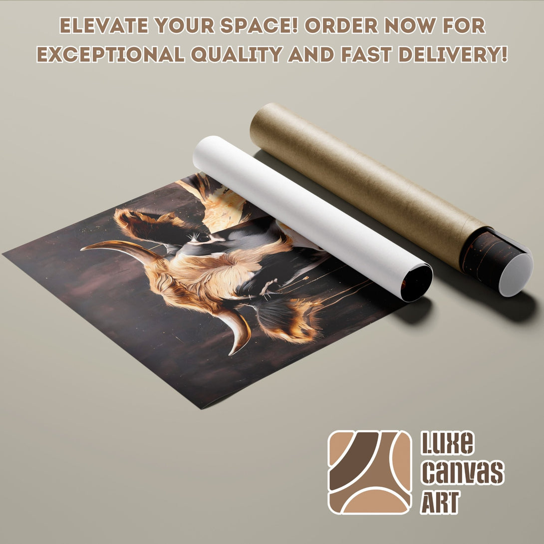 Poster Roll featuring a detailed animal art print in warm brown tones. Elevate your space with this stunning wall art!