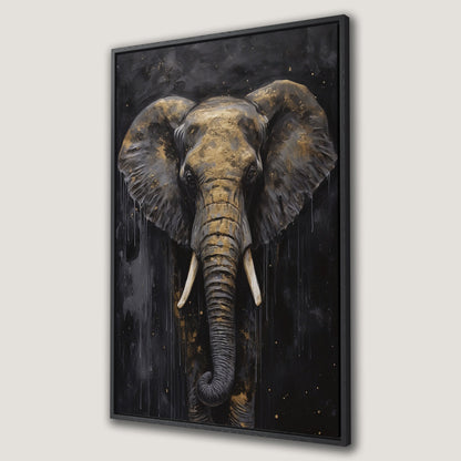 Golden Elephant Wall Decor Canvas Print