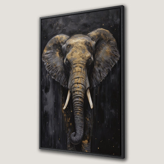 Golden Elephant Wall Decor Canvas Print