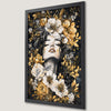 Golden Floral Beauty Art Poster - Elegant Botanical Wall Decor