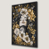 Golden Floral Beauty Portrait Framed Canvas Print Wall Art