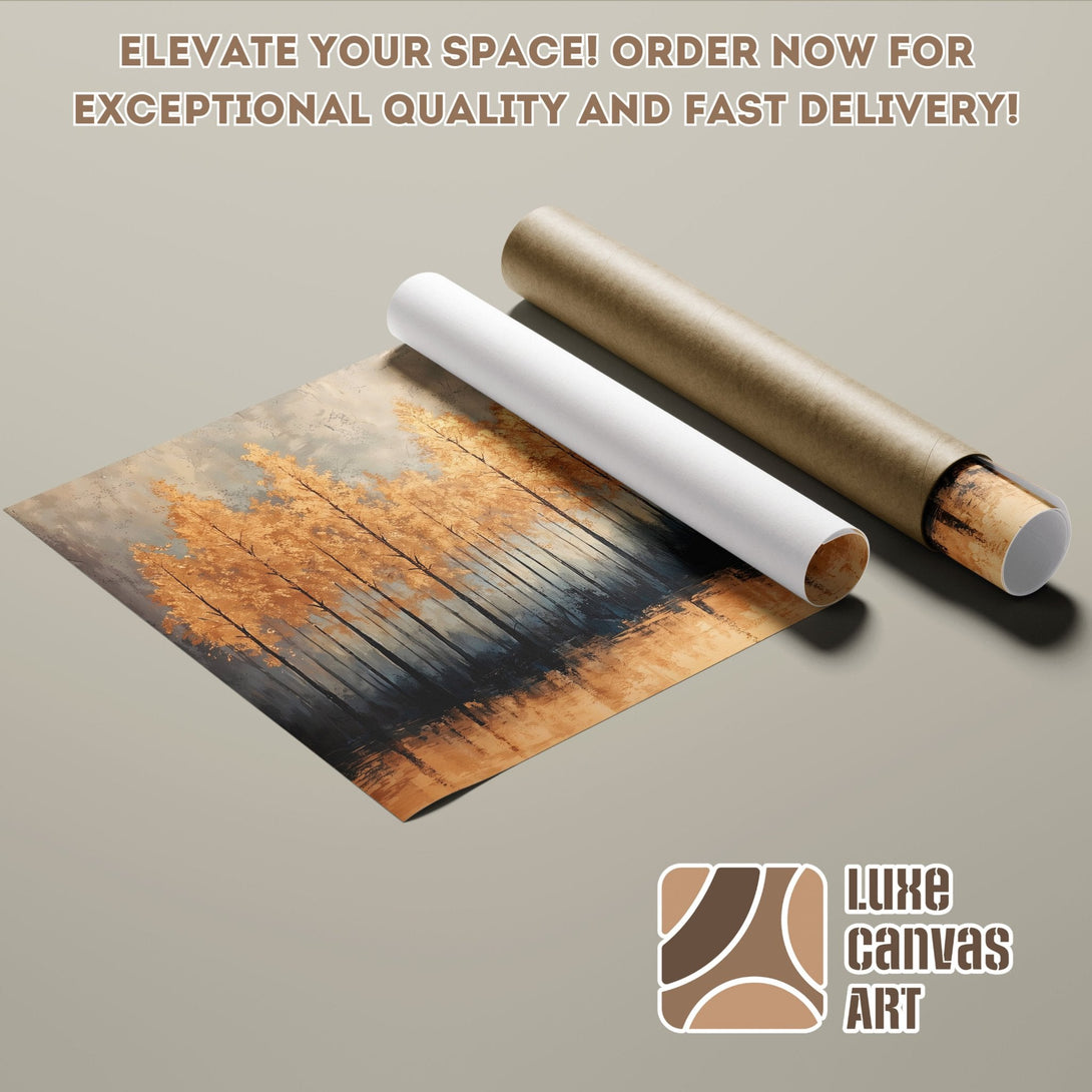 Abstract landscape Poster Roll art in warm, earthy tones. Elevate your space with this stunning poster!