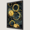 Golden Geometric Circles Art Poster for Modern Decor