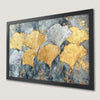 Golden Ginkgo Leaf Art Poster with Metallic Accents