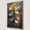 Golden Ginkgo Leaves Abstract Canvas Print for Luxury Wall Decor