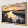 Golden Hour River Landscape Art Poster - Tranquil Wall Decor