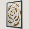 Golden Koi Fish Spiral Art Poster for Zen Home Decor