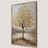 Golden Leaf Tree Canvas Print for Serene Landscape Decor