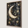 Golden Moon and Stars Celestial Canvas Print Art