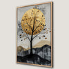Golden Moon and Tree Canvas Print Luxury Modern Art