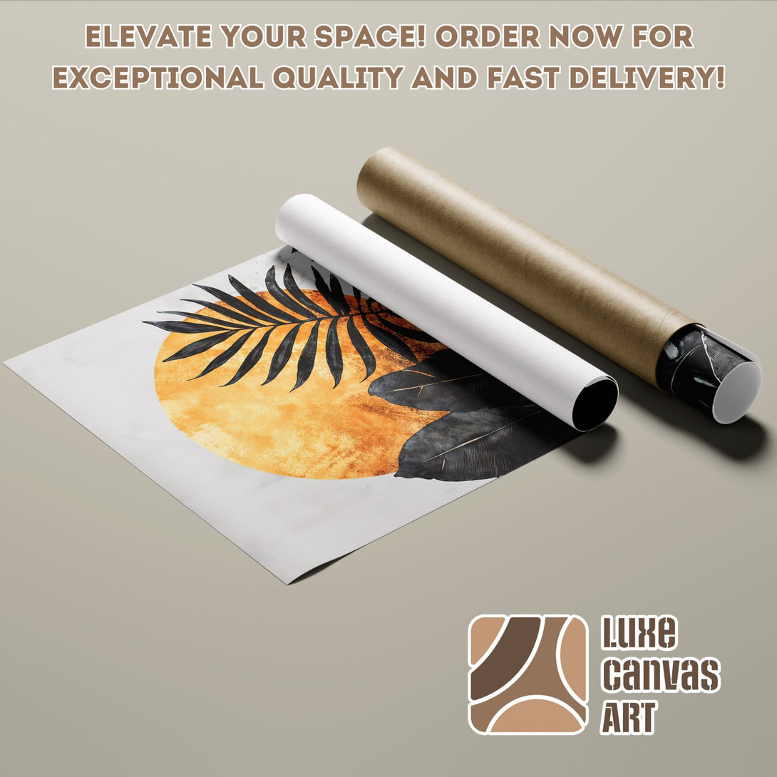 Abstract Poster Roll with a botanical design in warm earth tones. Elevate your space!