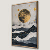 Golden Moon Layered Mountains Canvas Print Celestial Theme