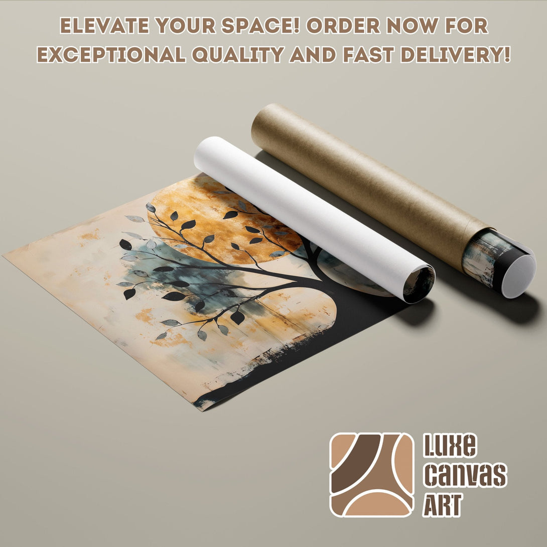 Abstract art poster roll with warm color palette. Elevate your space with this beautiful Poster!