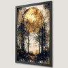 Golden Moonlit Forest Art Poster - Mystical Woods Decor