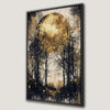 Golden Moonlit Forest Canvas Print with Mystical Woods Art