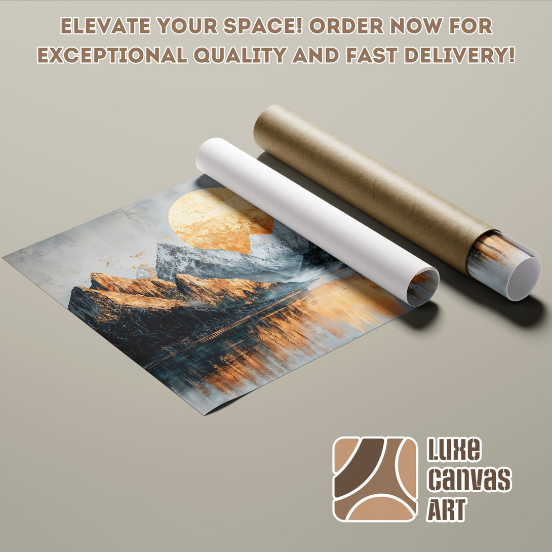 Abstract landscape Poster Roll in neutral tones, ready to elevate your space! Order now!