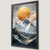 Golden Mountain Peaks Art Poster: Majestic Snowy Landscape