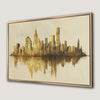 Golden New York Skyline Silhouette Canvas Print Art