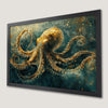 Golden Octopus Art Poster for Nautical Decor