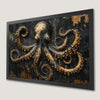 Golden Octopus Gothic Art Poster for Nautical Decor