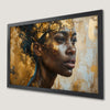 Golden Portrait of a Young Woman Art Poster for Stylish Decor