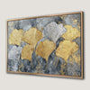 Golden Silver Ginkgo Leaves Canvas Print Luxury Art