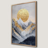 Golden Sun Amid Snowy Mountains Canvas Print Art