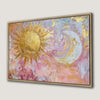Golden Sun and Moon Bohemian Abstract Canvas Print