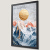 Golden Sun Over Snowy Mountains Art Poster for Home Decor