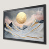 Golden Sun Over Winter Mountains Art Poster - Surreal Landscape Decor