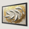 Golden Swirling Water Fish Art Poster for Nautical Decor